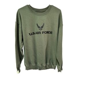 U.S. Air Force Sweatshirt Olive Green Military Crew Neck Pullover